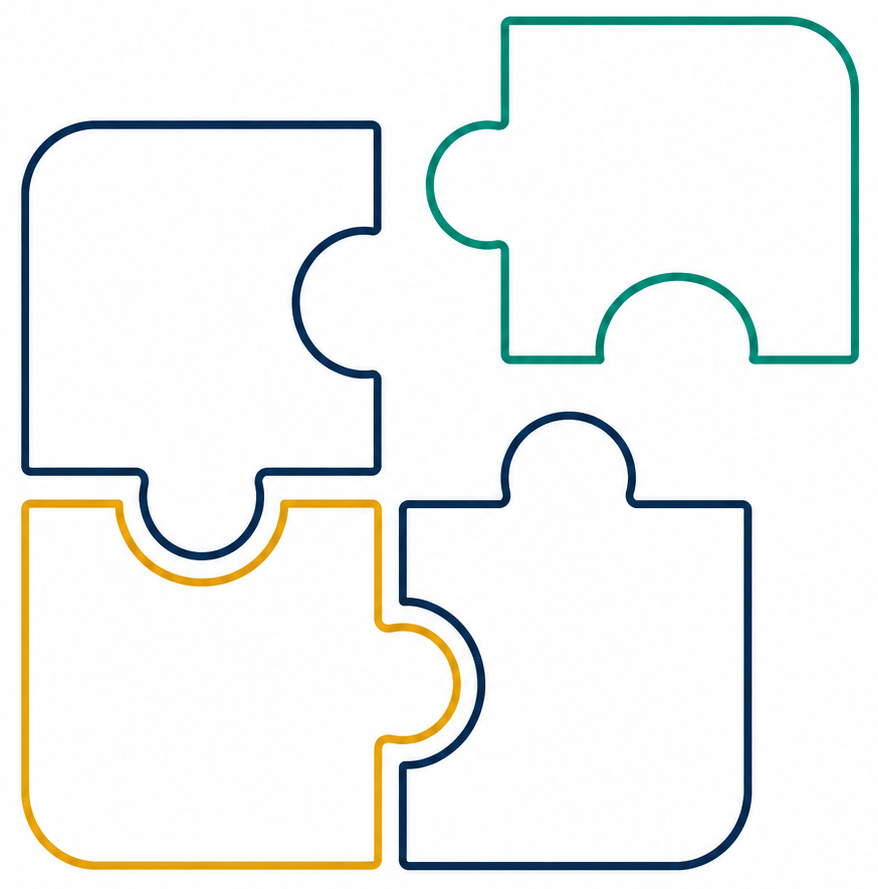 Interlocking partnership pieces